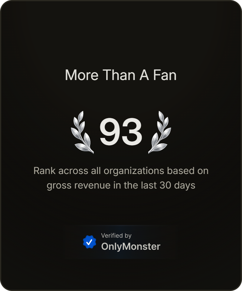 More Than A Fan — Rank #93 verified by OnlyMonster
